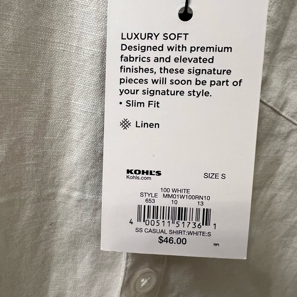 Marc Anthony White Men's sutton Down Shirt Sleeve Shirt. Size S. New - Picture 5 of 6